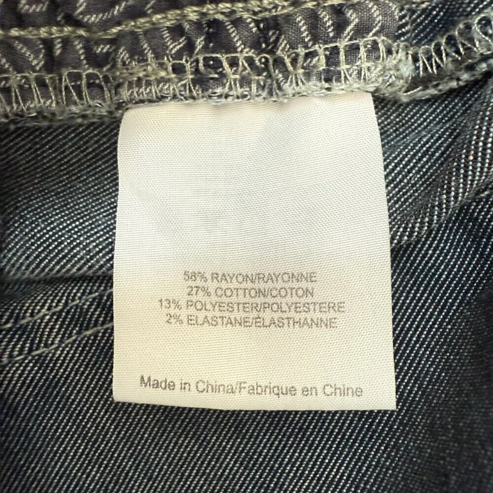 Tory Burch Straight Leg Denim Jeans Womens 28 Blue Stretch Logo Designer Classic